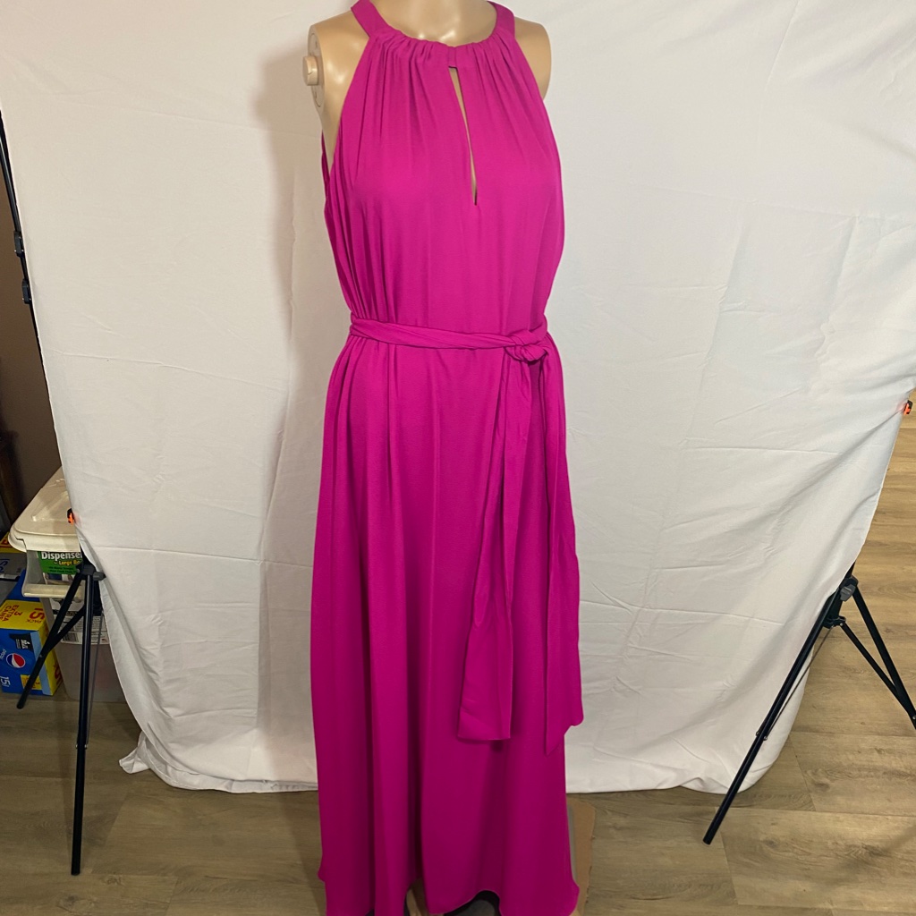 Antonio Melani Size 4 Magenta Hot Pink Sleeveless Spring Summer Maxi Dress Gown